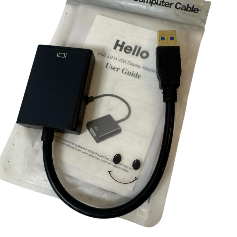Black USB 3.0 to VGA Display Adapter